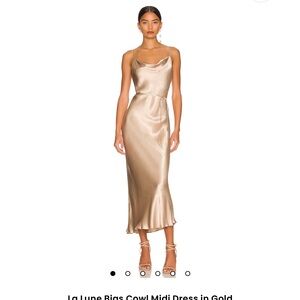 Shona Joy La Lune Bias Cowl Midi Dress